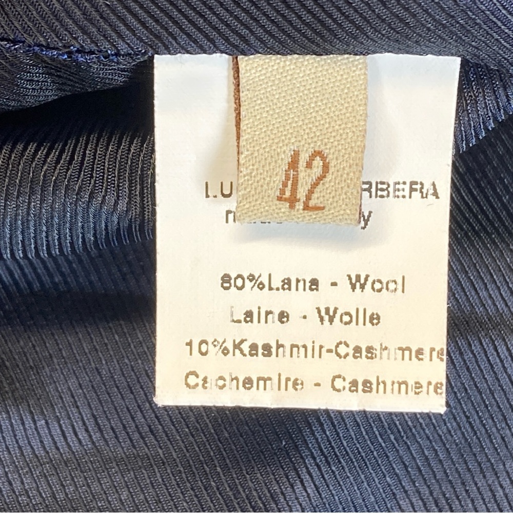 Luciano Barbera Blazer Coat Cashmere Wool Gray Sz 42 Pockets Button UP Italy - Picture 9 of 11